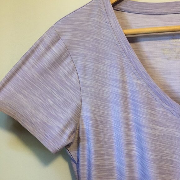 Bally Total Fitness Pale Lavender Mitered V-Neck Tee - Picture 6 of 16